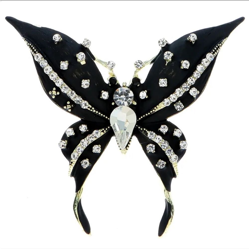 RHINESTONE BUTTERFLY BROOCH